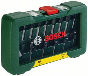 Bosch Power Tools Fräser-Set 8 mm Schaft,VE15 2607019469