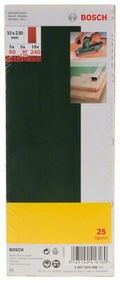 Bosch Power Tools Schleifblatt-Set 93x230mm,60-240 2607019498