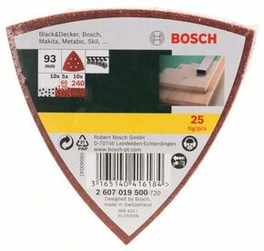 Bosch Power Tools Schleifblatt-Set 93mm,60-240,VE25 2607019500