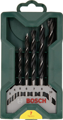 Bosch Power Tools Mini-X-Line-Holzbohrer-Set 7-teilig 2607019580