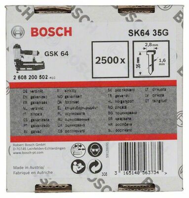 Bosch Power Tools Senkkopf-Stift SK64 35G, 1,6mm 2608200502