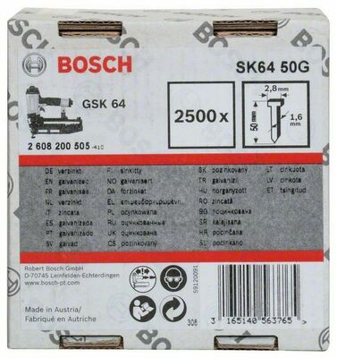 Bosch Power Tools Senkkopf-Stift SK64 50G, 1,6mm 2608200505