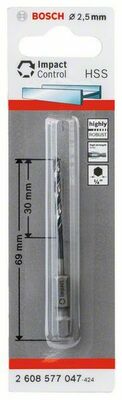 Bosch Power Tools Metallspiralbohrer HSS, 2,5 mm 2608577047