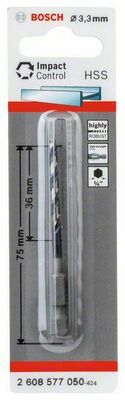 Bosch Power Tools Metallspiralbohrer HSS, 3,3 mm 2608577050