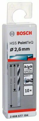 Bosch Power Tools Metallb.HSSPointTeq 2,6 mm, 10er-Pack 2608577194