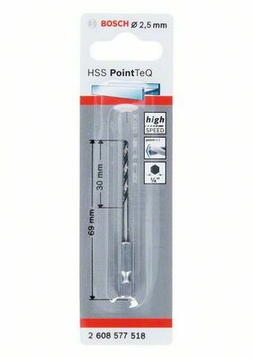 Bosch Power Tools Metallspiralbohrer HSS PointTeQ,2,5mm 2608577518
