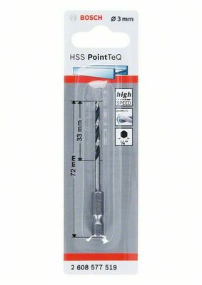 Bosch Power Tools Metallspiralbohrer HSS PointTeQ,3mm 2608577519