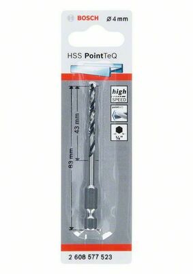 Bosch Power Tools Metallspiralbohrer HSS PointTeQ,4,0mm 2608577523