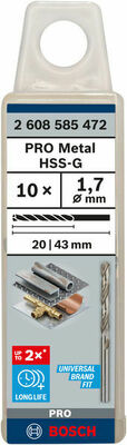 Bosch Power Tools PRO Metal HSS-G Spiralbohrer 1,7 x 2608585472