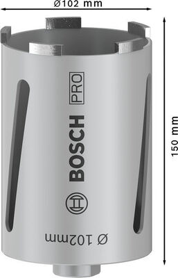 Bosch Power Tools PRO Trockenbohrkrone, 102 x 150 mm, G 1/2 Zoll 2608587327