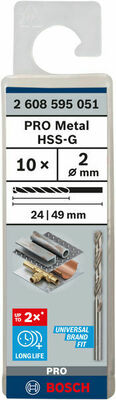 Bosch Power Tools PRO Metal HSS-G Spiralbohrer 2 x 24 2608595051