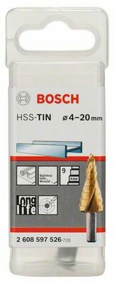 Bosch Power Tools Stufenbohrer HSS-TiN, 4 - 20mm 2608597526
