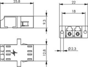 Telegärtner LC-Duplex Kupplung Flansch beige Bronzehülse 100007150