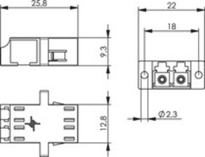 Telegärtner LC-Duplex Kupplung Flansch beige Bronzehülse 100007150