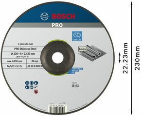 Bosch Power Tools Schruppscheibe .230X6 mm F.INOX 2608600541