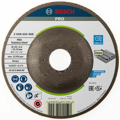 Bosch Power Tools Schruppscheibe 125X6 mm F.INOX 2608602488