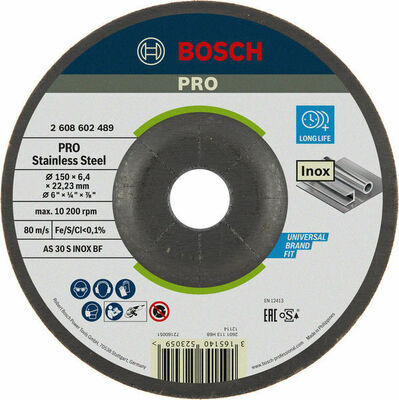 Bosch Power Tools Schruppscheibe 150X6 mm F.INOX 2608602489