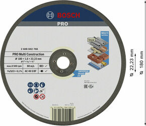 Bosch Power Tools Trennscheibe 180x1,6mm Multi 2608602766