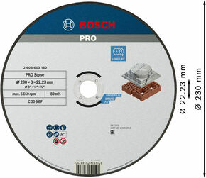 Bosch Power Tools Trennscheibe 230x,3,0mm Stein 2608603180