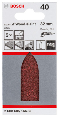 Bosch Power Tools Schleifblatt C430, 32 mm, 40 ungelocht 2608605166