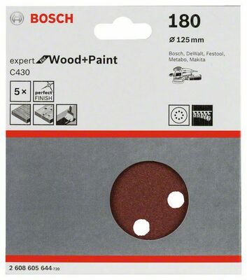 Bosch Power Tools Schleifblatt C430 125mm,180,VE5 2608605644