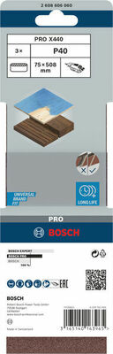 Bosch Power Tools PRO X440 Schleifband, 75 x 508 mm, G40, 3-tlg. 2608606060