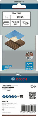 Bosch Power Tools PRO X440 Schleifband, 75 x 508 mm, G150, 3-tlg. 2608606065