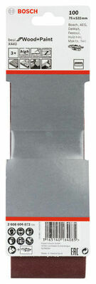 Bosch Power Tools PRO X440 Schleifband, 75 x 533 mm, 100, 3-tlg. 2608606072