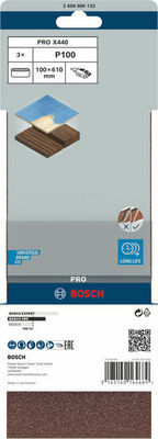 Bosch Power Tools PRO X440 Schleifband, 100 x 610 mm 100 3-tlg. 2608606132