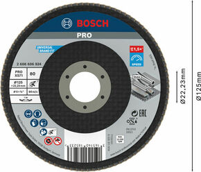 Bosch Power Tools Fächerschleifscheibe X571,125mm,80 2608606924