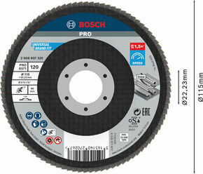 Bosch Power Tools Fächerschleifscheibe X571,115mm,120 2608607325