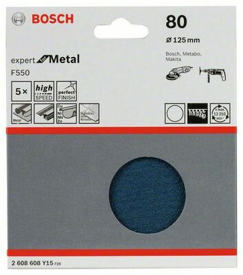 Bosch Power Tools Schleifblatt F550 125mm,80,VE5 2608608Y15