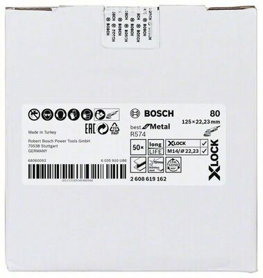 Bosch Power Tools Fiberschleifs.X-Lock R574,125mm,K80 2608619162