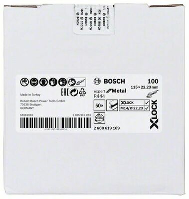 Bosch Power Tools Fiberschleifs.X-Lock 115mm, K 100, R444 2608619169