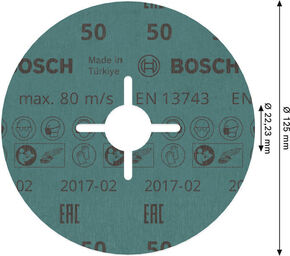 Bosch Power Tools Fiberschleifscheibe R780,125mm,50 2608621611