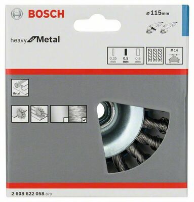 Bosch Power Tools Kegelbürste Metal 115mm 2608622058