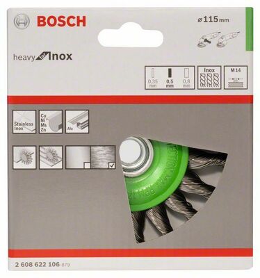Bosch Power Tools PRO Stainless Steel heavy Scheibenbürste 115 x 2608622106