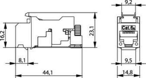 Telegärtner AMJ-S Modul 2G Cat.6A T568A KompISO 100023203