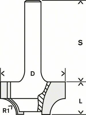 Bosch Power Tools PRO Abrundfräser, R 6,3, Schaft 8 mm 2608628355