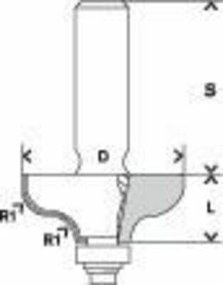 Bosch Power Tools Kantenformfräser G, 8mm, R1 6,35mm 2608628359