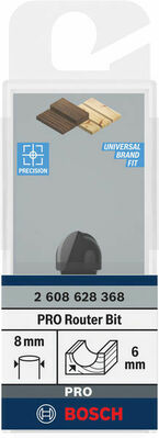 Bosch Power Tools PRO Hohlkehlfräser, R 6, Schaft 8 mm 2608628368