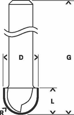 Bosch Power Tools PRO Hohlkehlfräser, R 6, Schaft 8 mm 2608628368