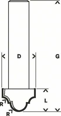 Bosch Power Tools PRO Profilnutfräser, R 2,4, Schaft 8 mm 2608628398