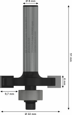 Bosch Power Tools PRO Nutfräser, L 2608628404