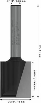 Bosch Power Tools PRO Nutfräser, zweischneidig 3/4 2608628414