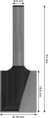 Bosch Power Tools PRO Nutfräser, zweischneidig 19 x L 2608628444