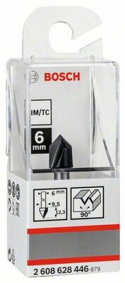 Bosch Power Tools PRO V-Nutfräser, 90° x 9,5, Schaft 6 mm 2608628446