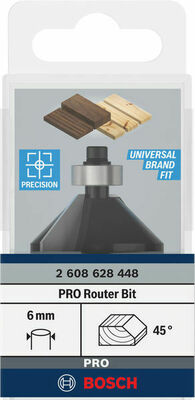 Bosch Power Tools PRO Fasefräser, 45°, Schaft 6 mm 2608628448