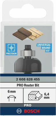 Bosch Power Tools PRO Hohlkehlfräser, R 6,4, Schaft 6 mm 2608628455