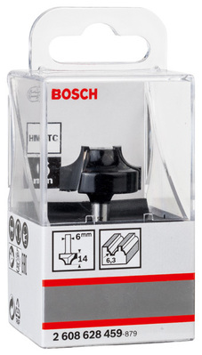 Bosch Power Tools PRO Abrundfräser, R 6,3, Schaft 6 mm 2608628459